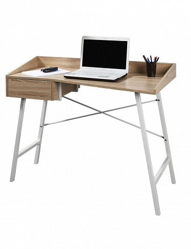 Schreibtisch aus Holz und Metall, B 113 cm