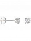 Paris Vendôme Boucles d'oreilles «Single Diamond», grandes, or blanc/diamant