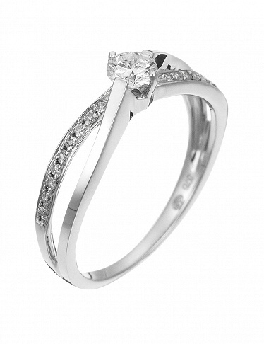 Paris Vendôme Ring «Joli Solitaire», Weissgold/Diamanten