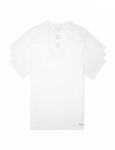 T-shirt, V-Ausschnitt, weiss Calvin Herren Klein