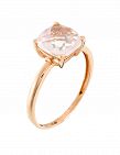 Comptoir du Diamant Ring «Quartz unique», Roségold/rosa Quarz
