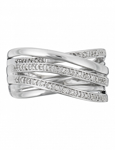 Comptoir du Diamant Ring «Méli-mélo scintillant», Weissgold/Diamant