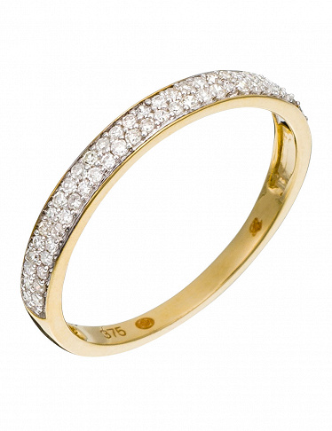 Comptoir du Diamant Ring «Alliance Granité», Weissgold/Diamant