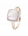 Image of Artisan Joaillier Ring «Quartissime», Roségold/Diamanten/rosa Quarz