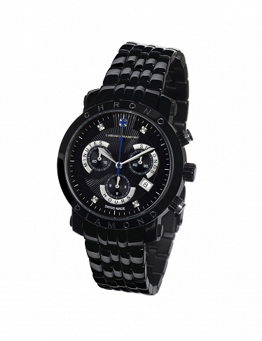 Chrono Diamond Montre Homme Nestor en noir