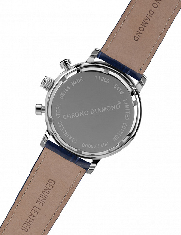 Chrono Diamond Montre Homme Argos bleu acier