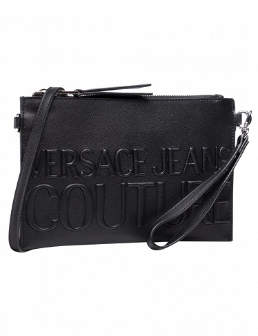 Versace Jeans Damenhandtasche mit Logo, schwarz