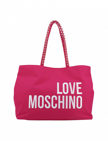 Love Moschino Handtasche aus Textil, rosa