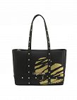 Love Moschino Handtasche mit langen Henkeln, schwarz/goldfarben