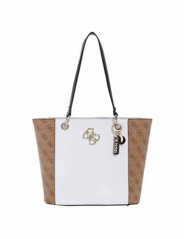 Guess Tote Bag «Noelle», weiss/braun