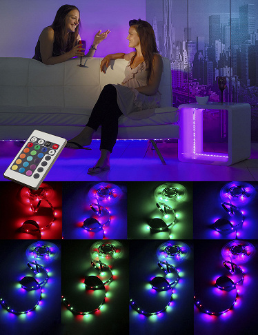 Extraflaches LED-Band mit Lichteffekten, 180 LEDs, 3 m
