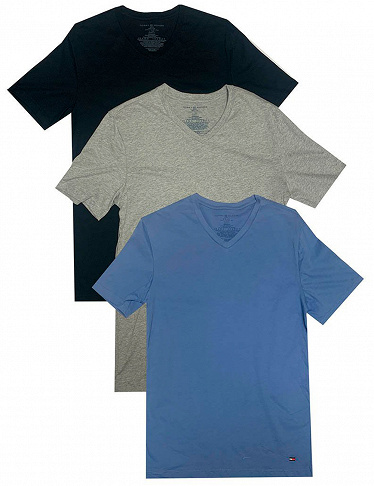 Tommy Hilfiger T-Shirt für IHN, 3er-Pack, blau + schwarz + grau