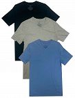 Tommy Hilfiger T-shirt pour hommes, pack de 3, bleu + noir + gris