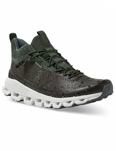 On Damen-Sneakers «Cloud Hi Waterproof», schwarz/tannengrün