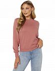 Pull col rond, rose