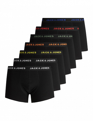 Jack & Jones Boxer, verschiedenfarbiges Logo, 7er-Pack, schwarz