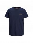 Jack & Jones T-shirt Hommes, logo latéral, navy