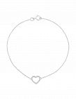 Artisan Joaillier Bracelet «Tu portes mon coeur», or blanc/diamant