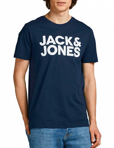 Jack & Jones Herren T-Shirt, mit Logo, in Navy