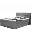 Lit Boxspring «Nora», gris, 120 x 200 cm, 1 caisson, 1 matelas