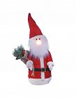 Père Noël debout avec nez à LED, H 60 cm
