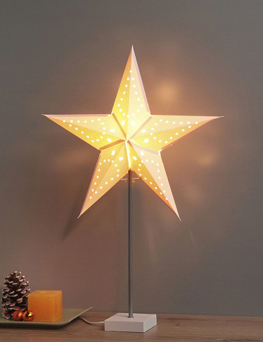 Lampe étoile en papier, blanc