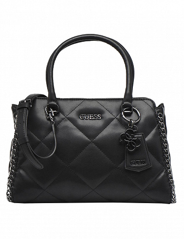GUESS satchel Handtasche «Khatia», schwarz