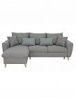 Canapé-lit d'angle «Ludo», avec coffre, L 249 x H 90 x P 150, gris