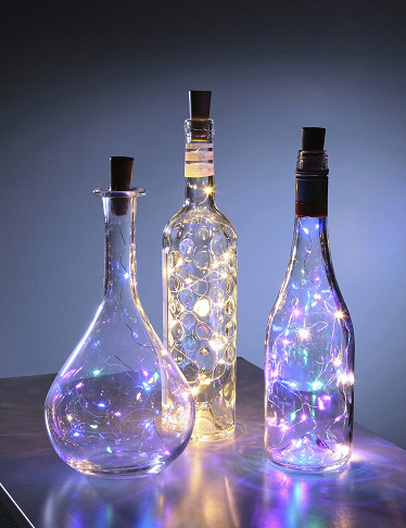 3 BOUCHONS lumineux LED BLANCHE, pour bouteilles de vin - [PEARLTV.FR] 