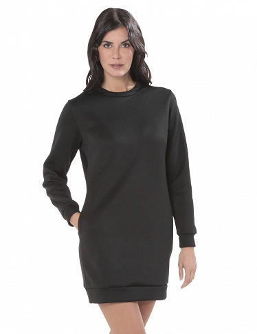 Lässiges Pullover-Kleid, schwarz