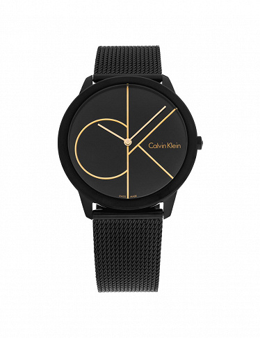 Calvin Klein Herrenuhr, schwarzes Armband aus Edelstahl