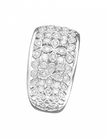 Artisan Joaillier Ring «Flower explosion», Weissgold/Diamanten