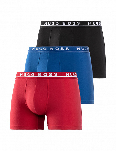HUGO BOSS Boxer, 3er-Pack, schwarz/blau/rot