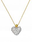 Or Éclat Collier «Coeur de Crystal», or jaune