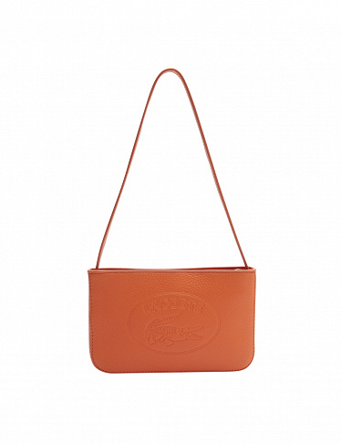 Lacoste Handtasche aus Leder «Croco Crew», orange