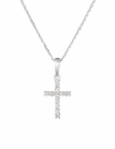 Le diamantaire Anhänger «Croix du bonheur», Weissgold