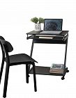 SONGMICS Bureau compact pour ordinateur sur roulettes, L 60 cm