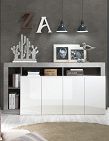 LC SPA Sideboard «Modern 2», L 184 x H 93 x P 42 cm, décor béton/blanc finitions high-gloss