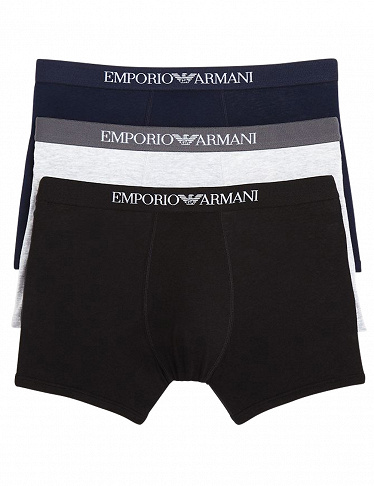 Emporio Armani Boxer, 3er-Pack, schwarz/grau/blau