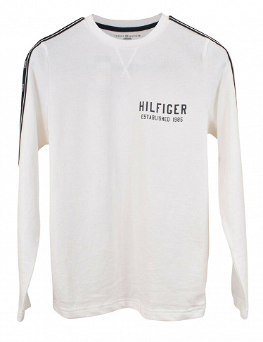 Tommy Hilfiger Pullover mit Logo-Streifen, weiss