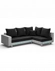 Sofa «Halo», mit LED, B 230 x H 85 x T 160 cm, schwarz/grau