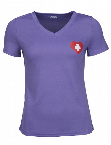 T-Shirt mit Schweizerkreuz, violett