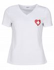 T-shirt avec croix suisse, blanc