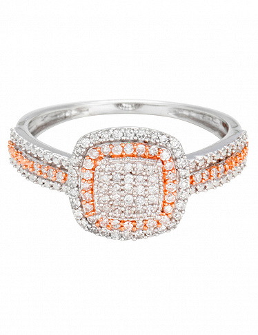 Le Diamantaire Ring «Carré antique», Bicolor/Diamanten