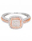 LE DIAMANTAIRE Ring «Carré antique», Diamanten/Bicolor