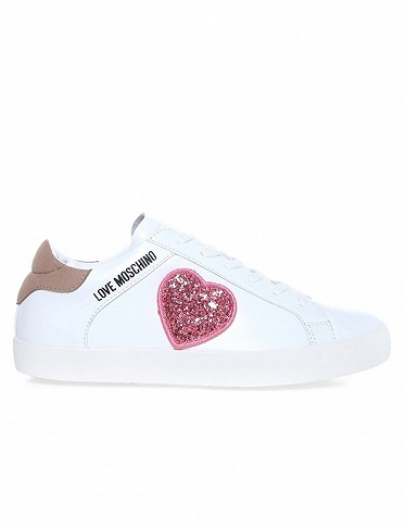 LOVE MOSCHINO Sneakers «Free love», beige/rot
