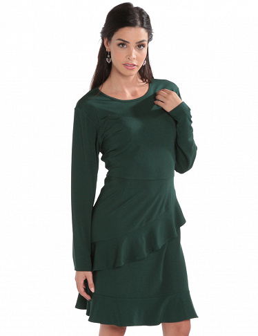 Kleid mit Volants, grün