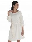 Kleid mit Strickmuster, ecru