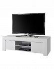 LC SPA Meuble TV «Eva», L 138 x H 44 x P 42 cm, décor blanc mat