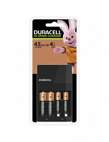 DURACELL Set, 4 wiederaufladbare Batterien + Ladegerät